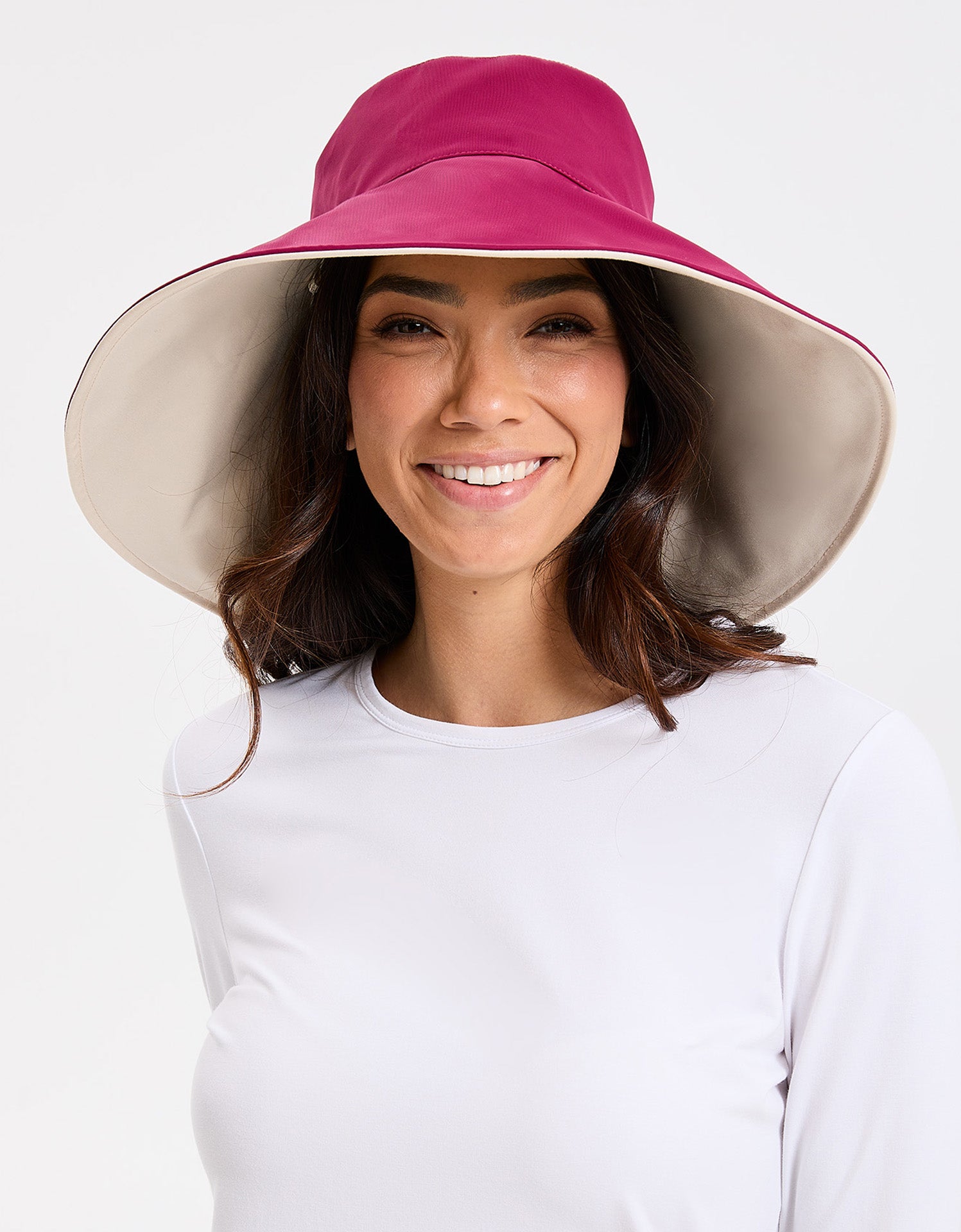 Wide Brim Hat, Women's UV Protection Sun Hat UPF50+ | Solbari Black / BEIGE