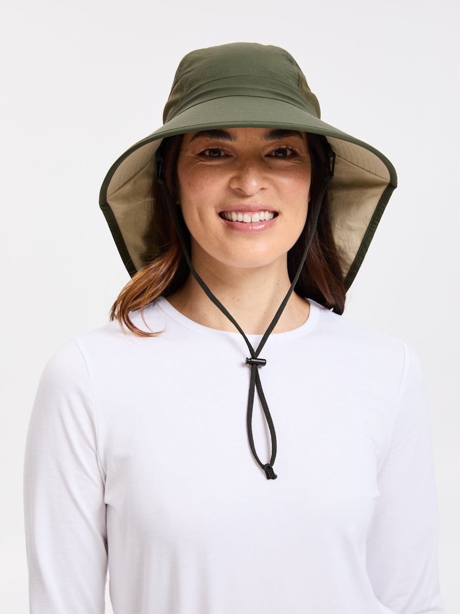 Women's Trekker Sun Hat UPF 50+ | Women's Legionnaire Style Hat Black