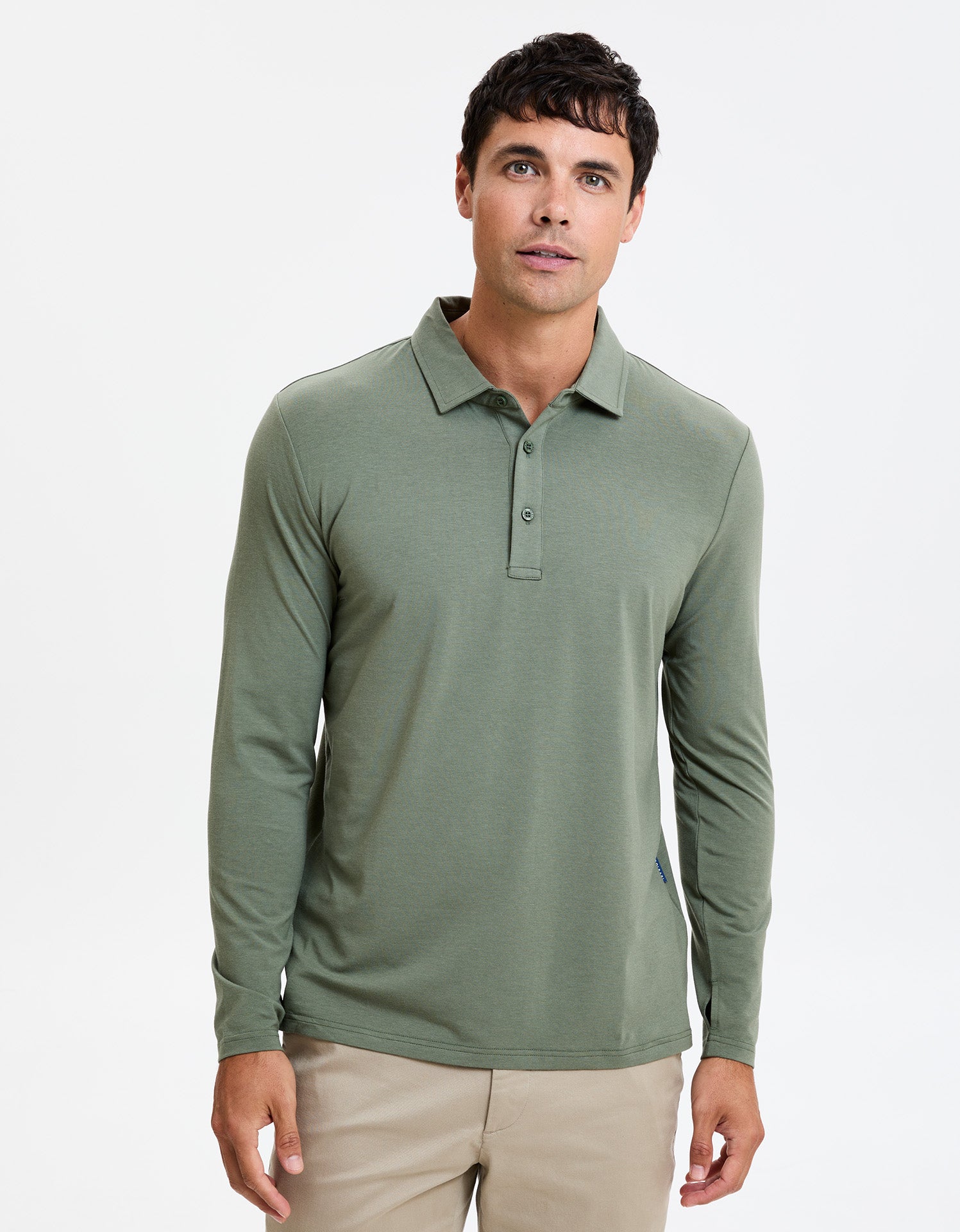 Sun Protective Long Sleeve Polo Shirt For Men UPF50+