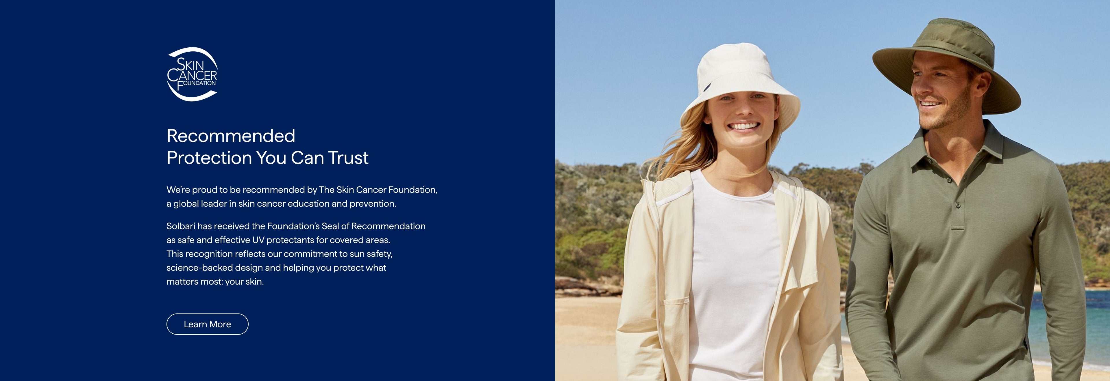 A man and woman wearing sun hats walking in the sun.