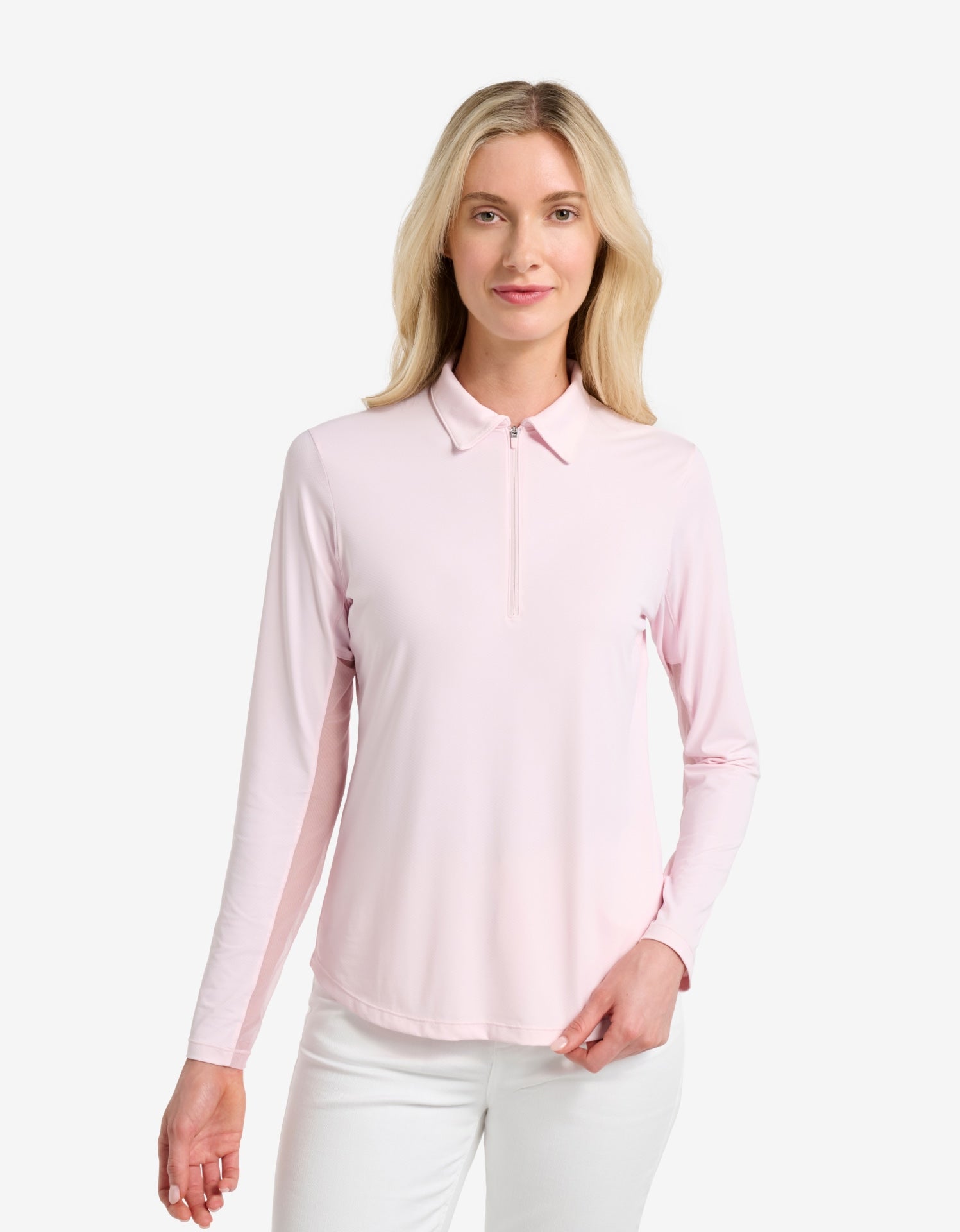 Women's UPF 50+ Long Sleeve Zip Polo Shirt | Sun Protection Top