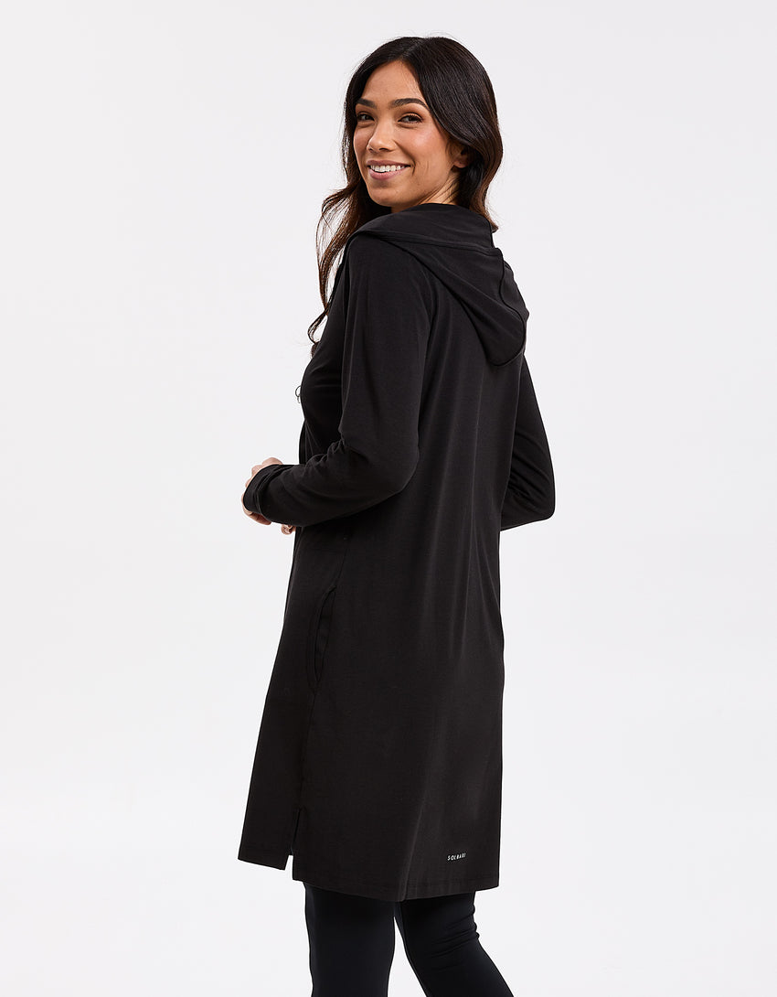 Luxe Hooded Long Zip Jacket UPF50 UV protection Clothing | Solbari USA