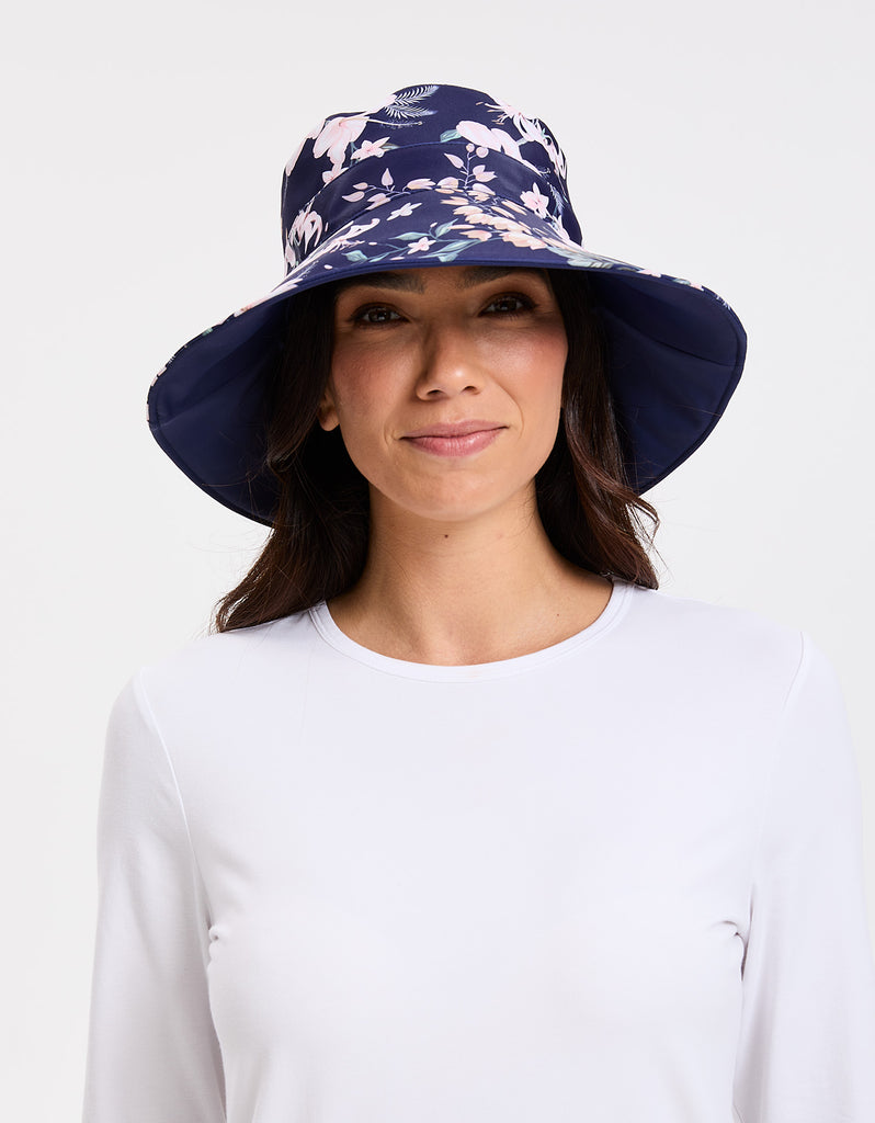 Wide Brim Printed Swim Sun Hat UPF50+ Sun Protective Hat For WomenN