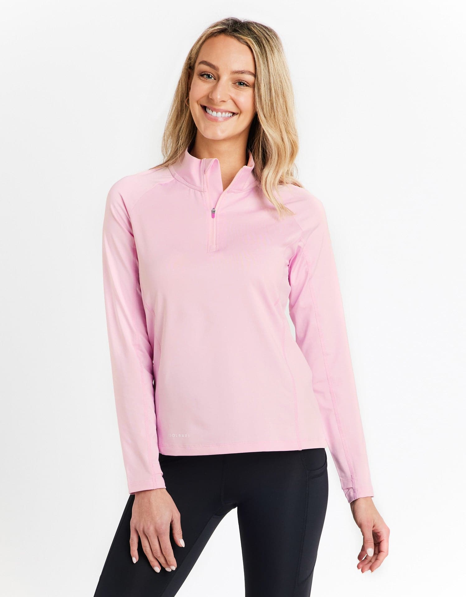 Women's UPF 50+ Sun Protective Long Sleeve Quarter Zip Top Solbari USA