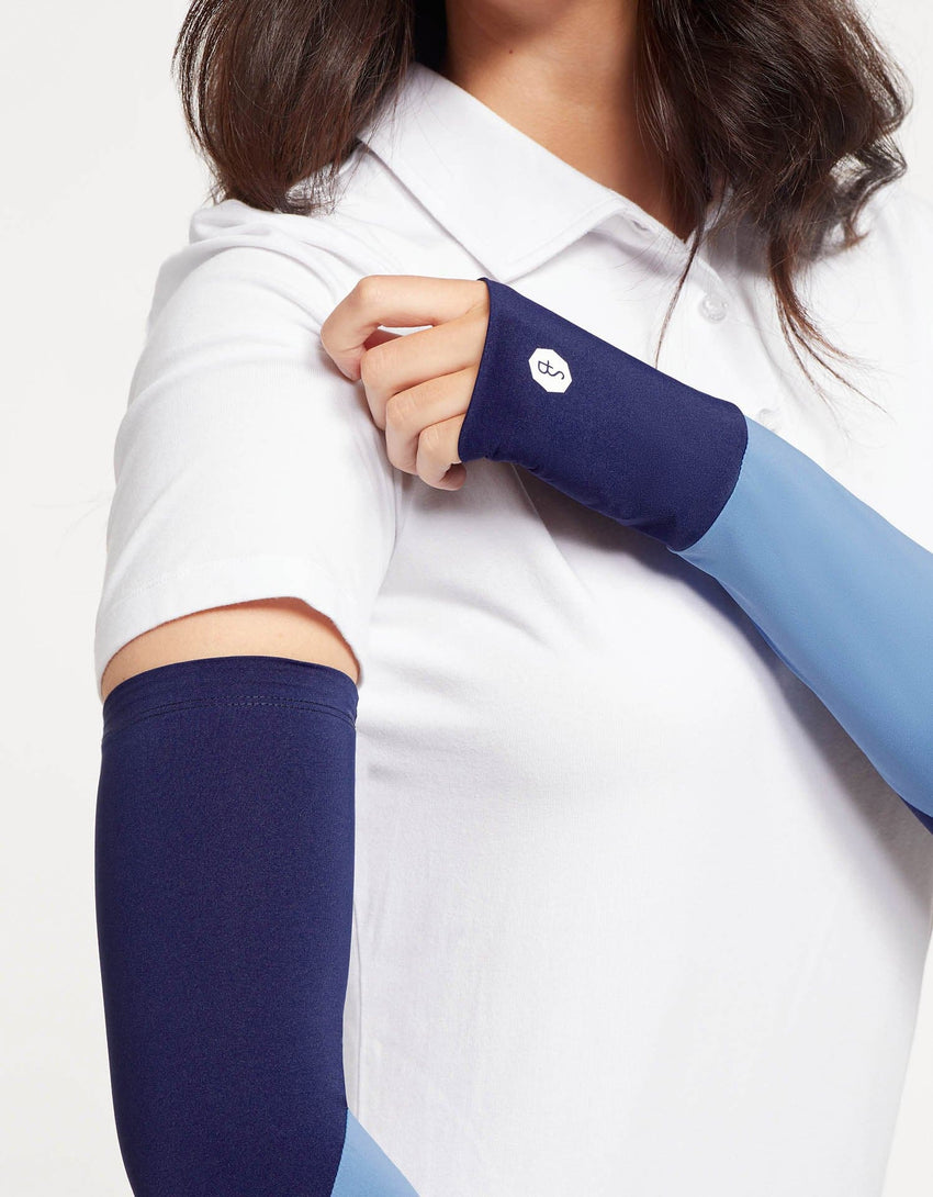 UPF50+ Colour Block Arm Sleeves | Women's Sun Protective Arm Sleeves