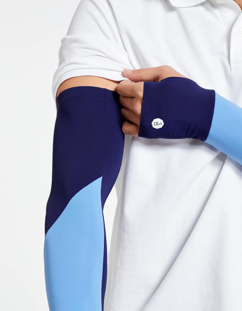 UPF50+ Color Block Arm Sleeves CoolaSun Breeze Collection | Men's Sun Protective Arm Sleeves