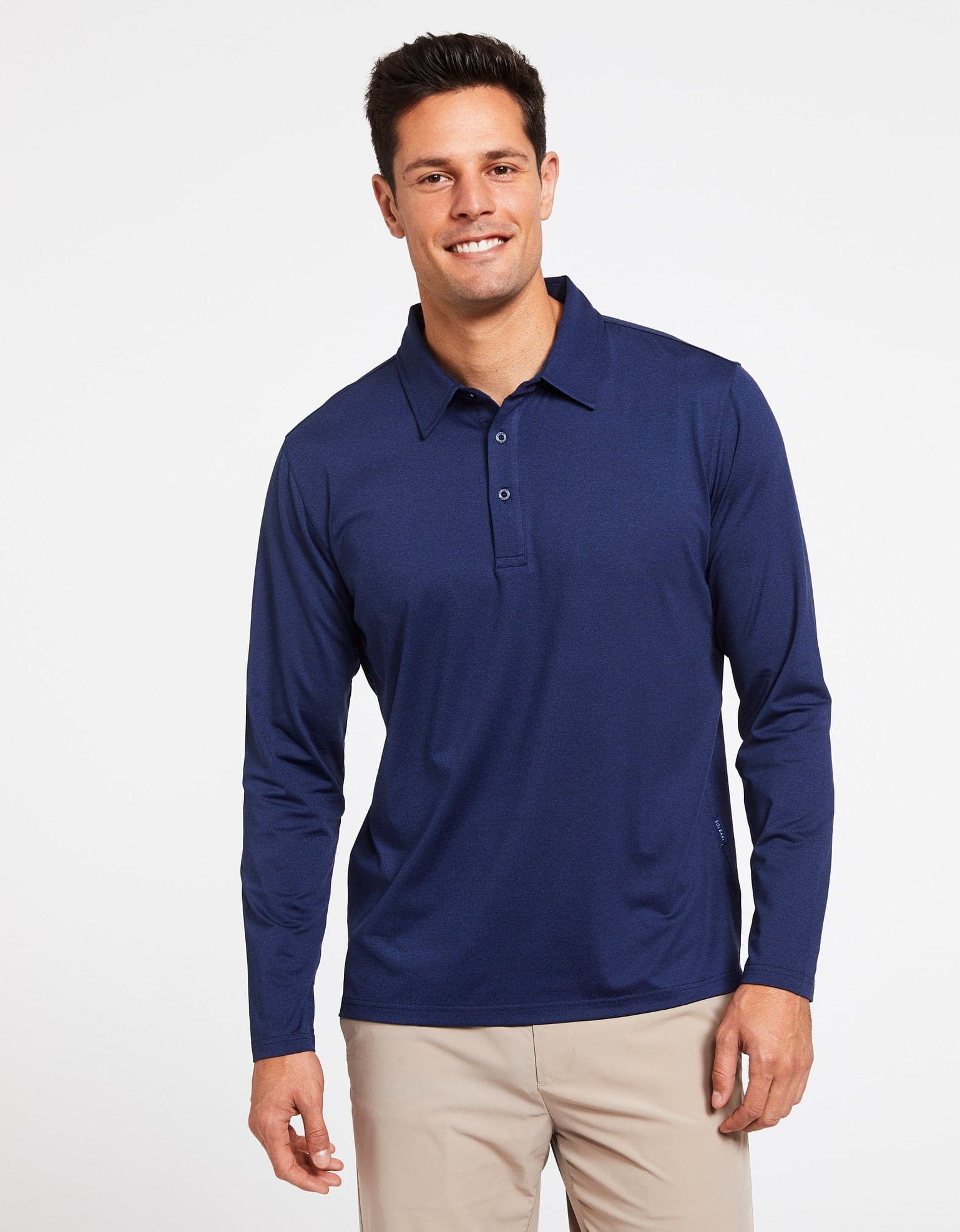 Sun Protective UPF 50+ Long Sleeve Polo Shirt For Men White Sun Protective UPF 50+ Long Sleeve Polo Shirt For Men White