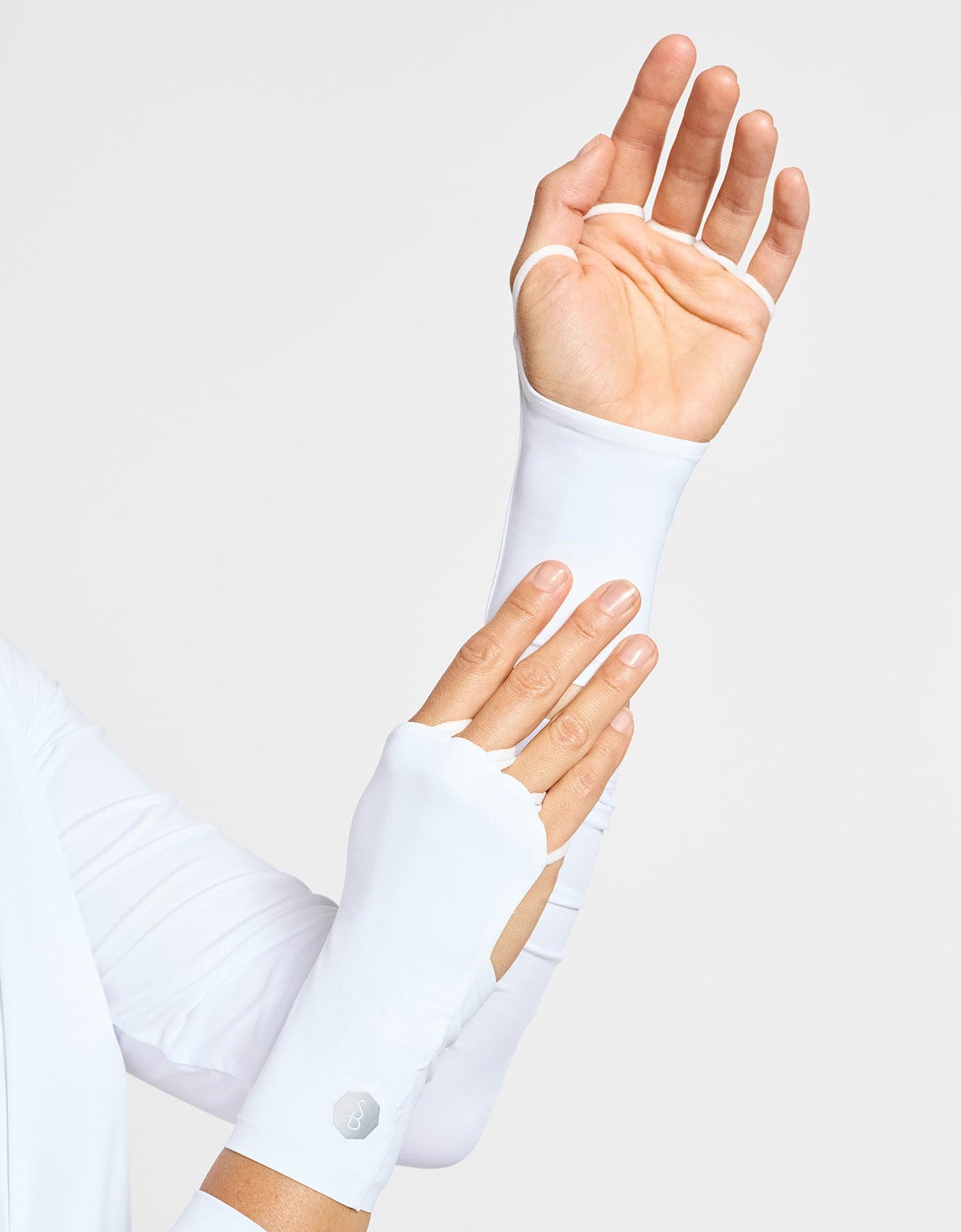 Men's UPF50+ Palmless Gloves | Cooling Sun Protection for Hands White