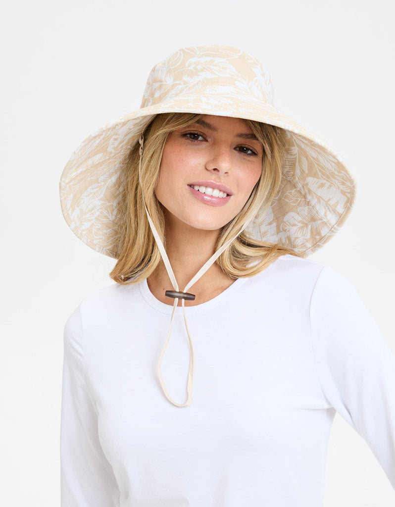 Women's Wide Brim Sun Hat  Ultra Wide Tropical Print Sun Hat UPF50+ –  Solbari
