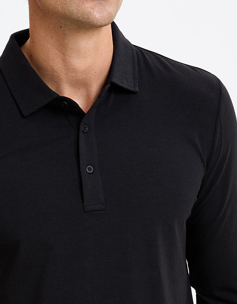 Sun Protective Long Sleeve Polo Shirt For Men UPF 50+ | UV Protection