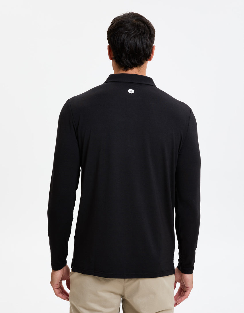 Sun Protective Long Sleeve Polo Shirt For Men UPF 50+ | UV Protection
