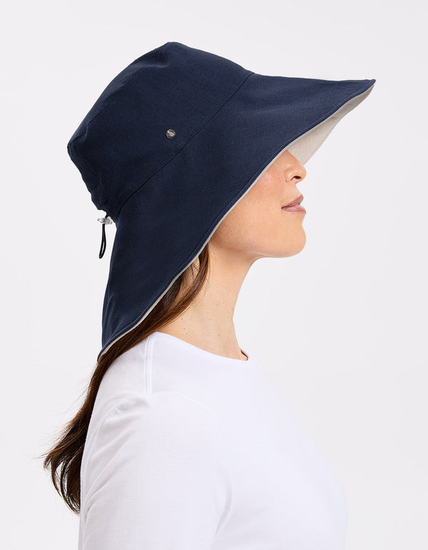 Ultra Wide Cotton Linen Hat UPF 50+