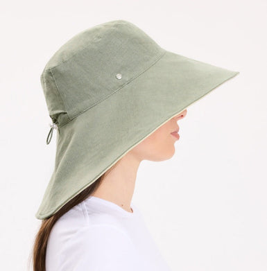 Ultra Wide Cotton Linen Sun Hat with 5" front, and 6" back brim