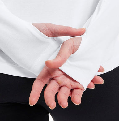Women's Long Sleeve Polo Shirt with discreet thumbholes