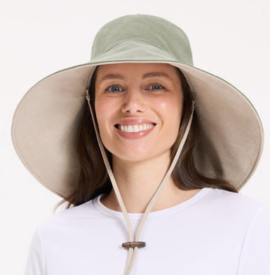 Ultra Wide Cotton Linen Sun Hat with detachable chin strap