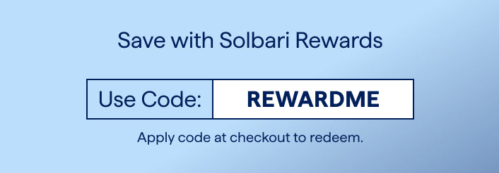 Promotional Solbari flyer about Rewards week. Save up to $50 with Solbari Rewards.