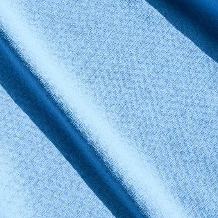 Blue textured keep your cool fabric.