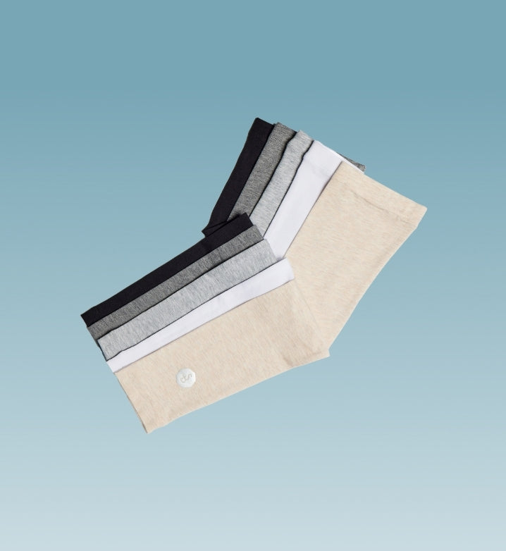 Solbari armsleeves  floating on a light blue background.