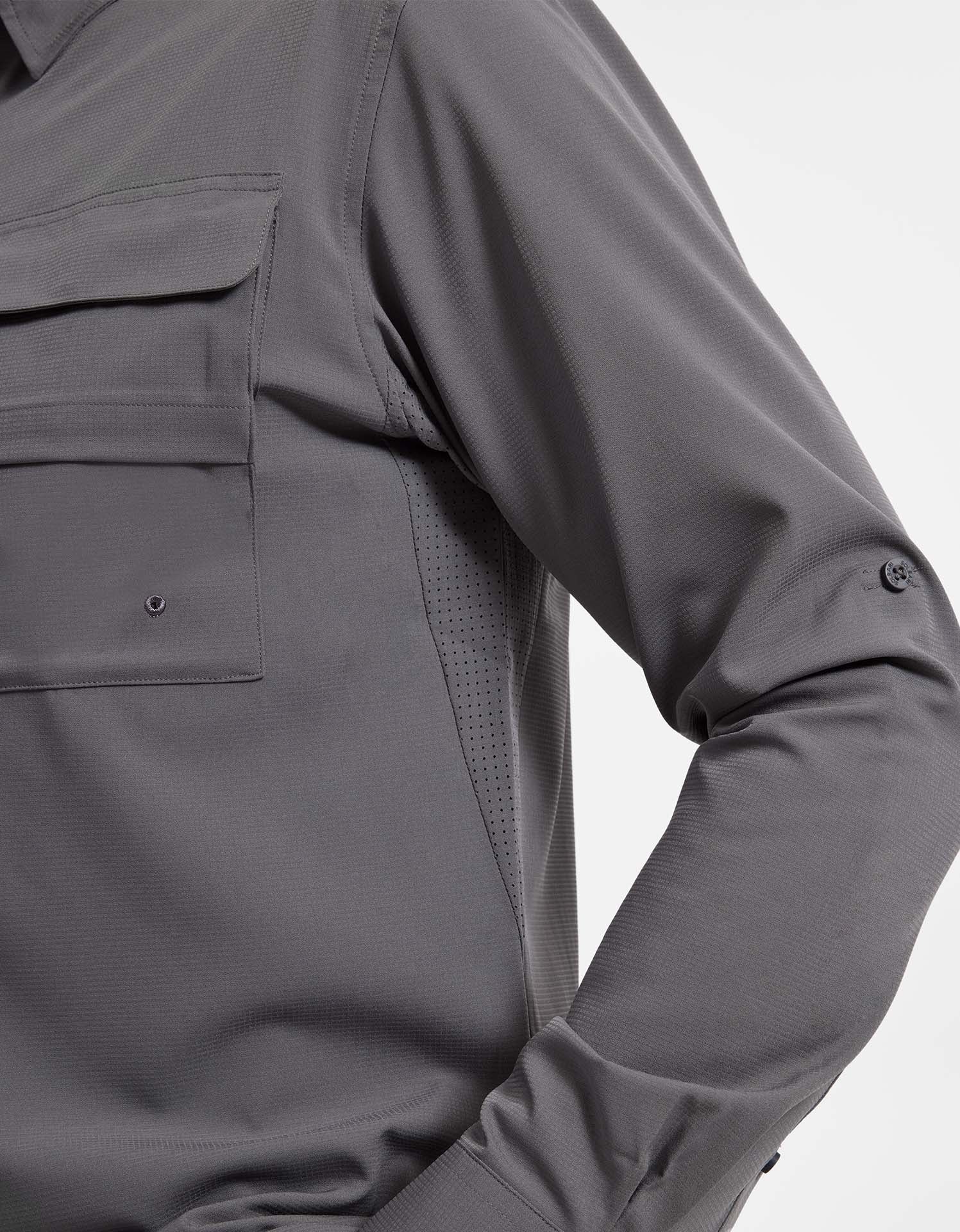 Hiking Shirt Men UPF50+ Dry Lite | Men's Sun Protective Shirt | Solbari US Steel Grey
