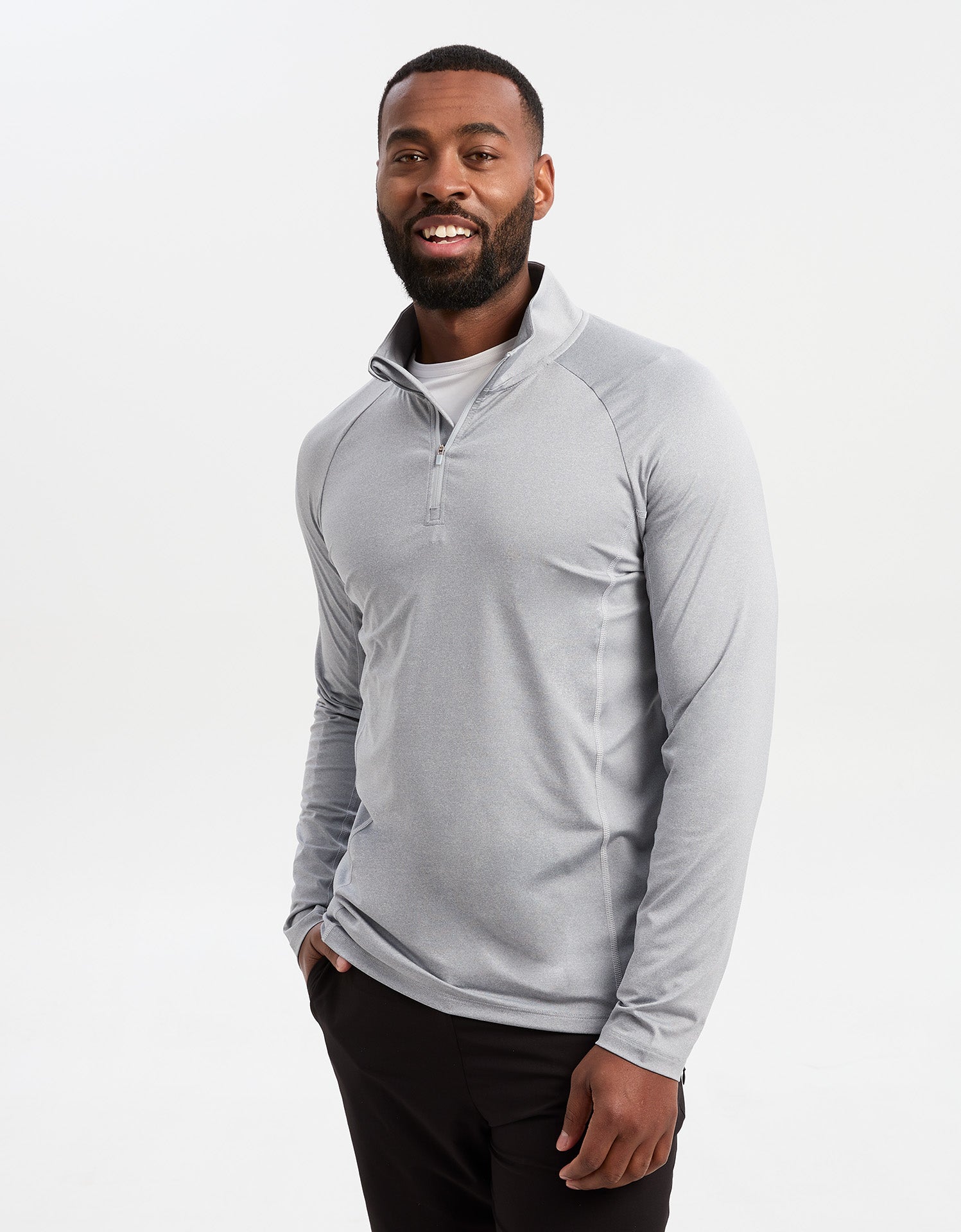 UPF 50+ Sun Protective Long Sleeve Quarter Zip Top for Men