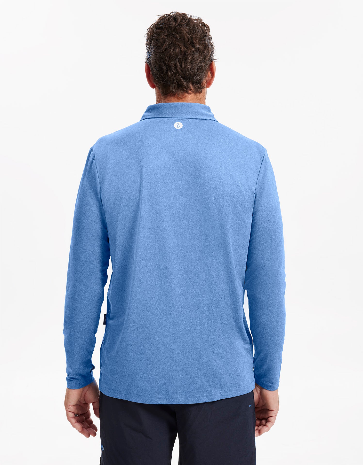 Sun Protective UPF50+ Long Sleeve Polo Shirt For Men White