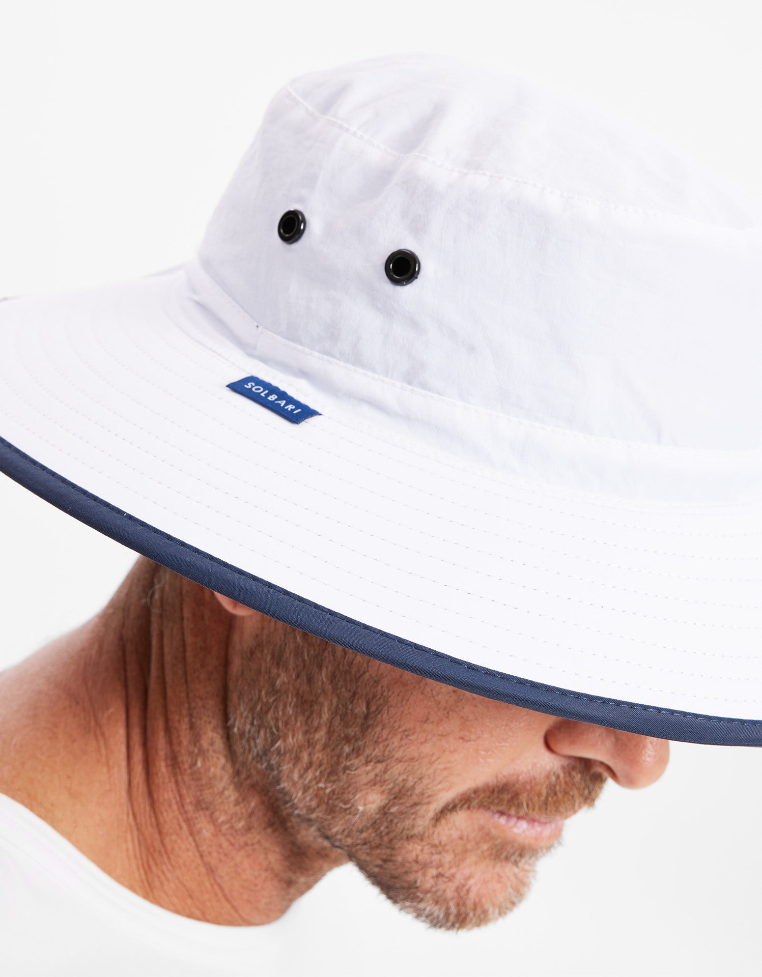 Bucket Hat For Men Women - Cotton Packable Fishing Cap, White L/XL 