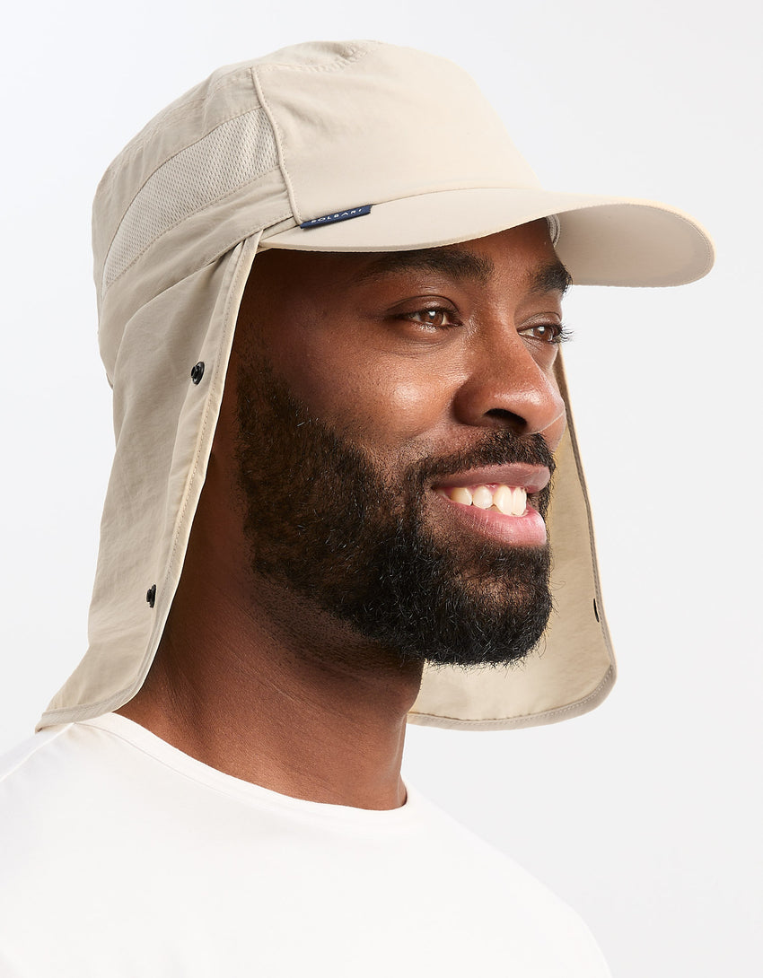 Men's UPF 50+ Sun Protective Cap with Face Cover | UV Protection Cap