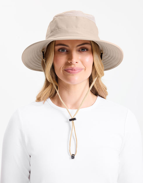 MQSHUHENMY Summer Fashion Ladies UV Protection Bucket Hat, Huge Sun Hat,  New Super Large Women Shawl Sun Visor Hat (Khaki)