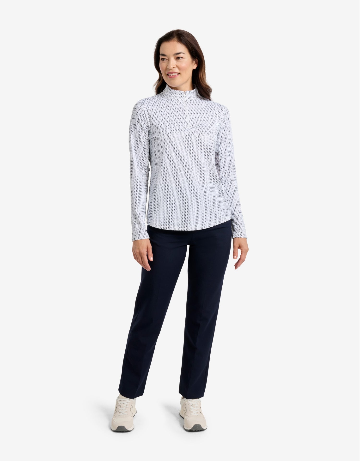 Long Sleeve Printed Quarter Zip Top UPF 50+ - Solbari USA