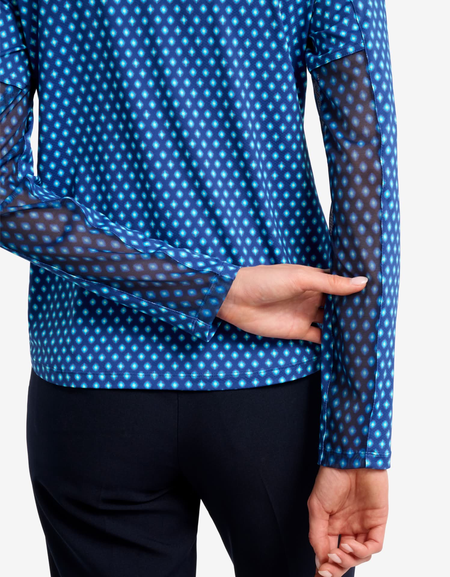 Women's UPF 50+ Printed Long Sleeve Quarter Zip Top | UV
