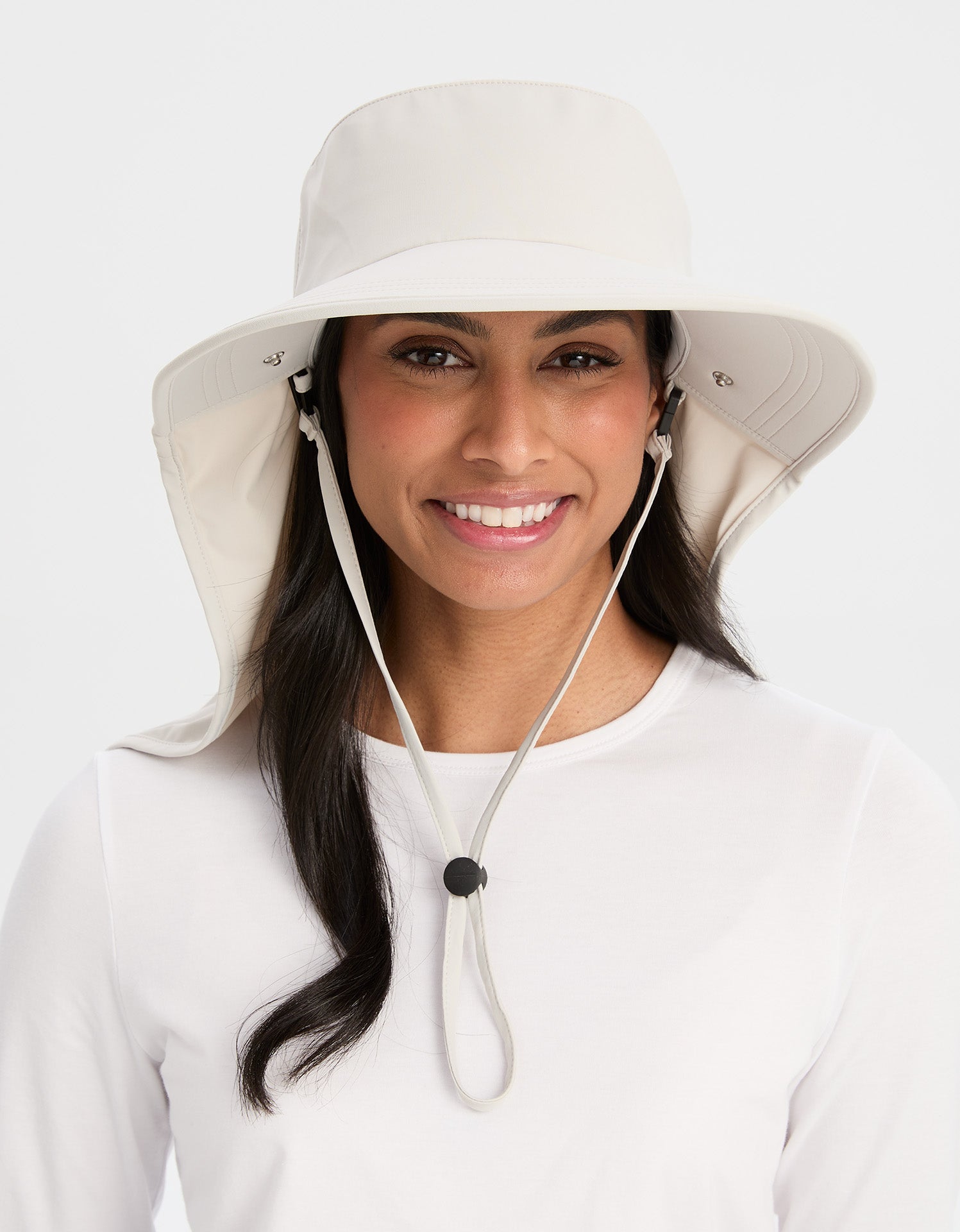 Ultimate Wide Brim Sun Hat with Face Protection UPF50+ (Legionnaire Style) | Solbari US Light Silver