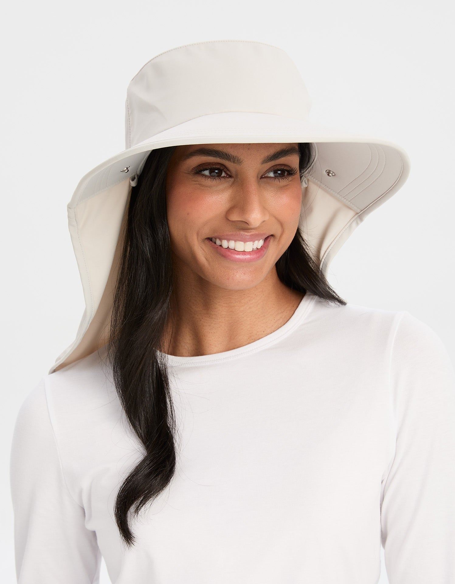 Ultimate Wide Brim Sun Hat with Face Protection UPF50+ (Legionnaire Style) | Solbari US LIGHT SILVER