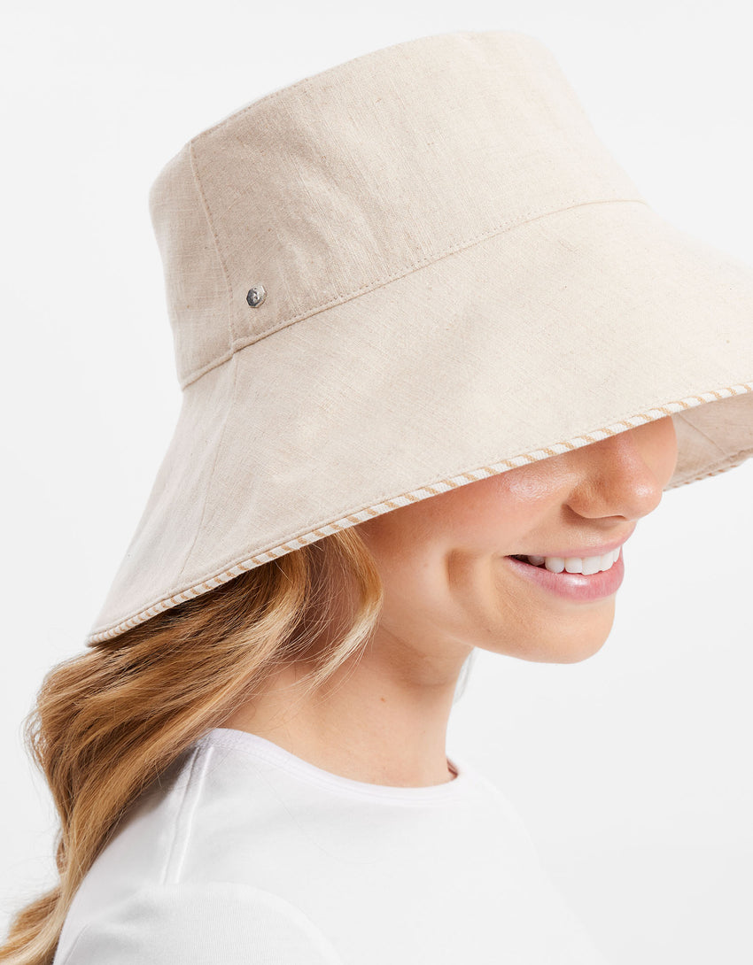 Palm Beach Cotton Linen Sun Hat UPF 50+ | Women's Sun Protection Hat | Solbari US