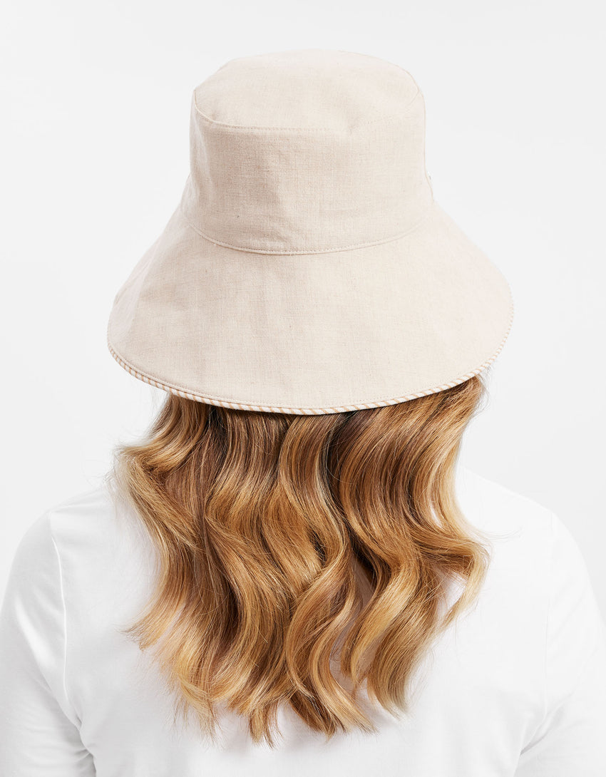 Palm Beach Cotton Linen Sun Hat UPF 50+ | Women's Sun Protection Hat | Solbari US