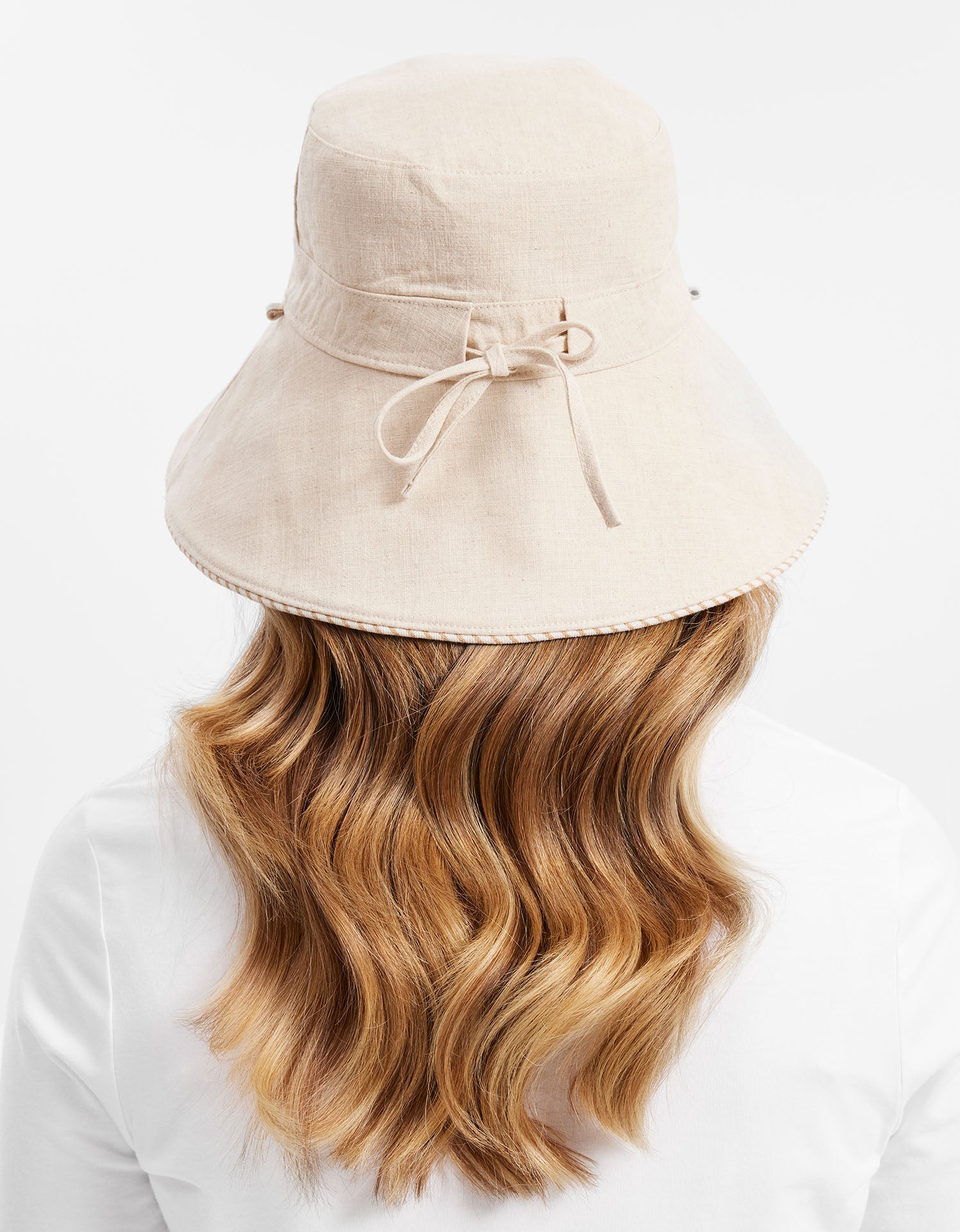 Palm Beach Cotton Linen Sun Hat UPF50+ | Women's Sun Protection Hat | Solbari US Light Natural