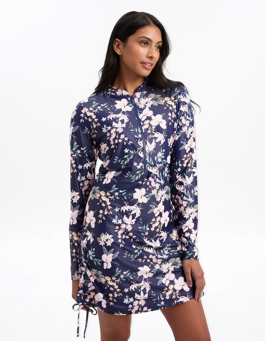 Long Sleeve Printed Swim Dress | UPF 50+ Sun Protection Swim Dress | Solbari US