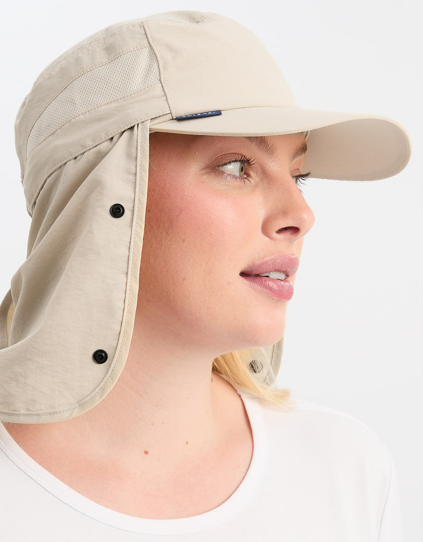 Womens UPF 50+ Sun Protective Cap with Face Cover | UV Protection Cap