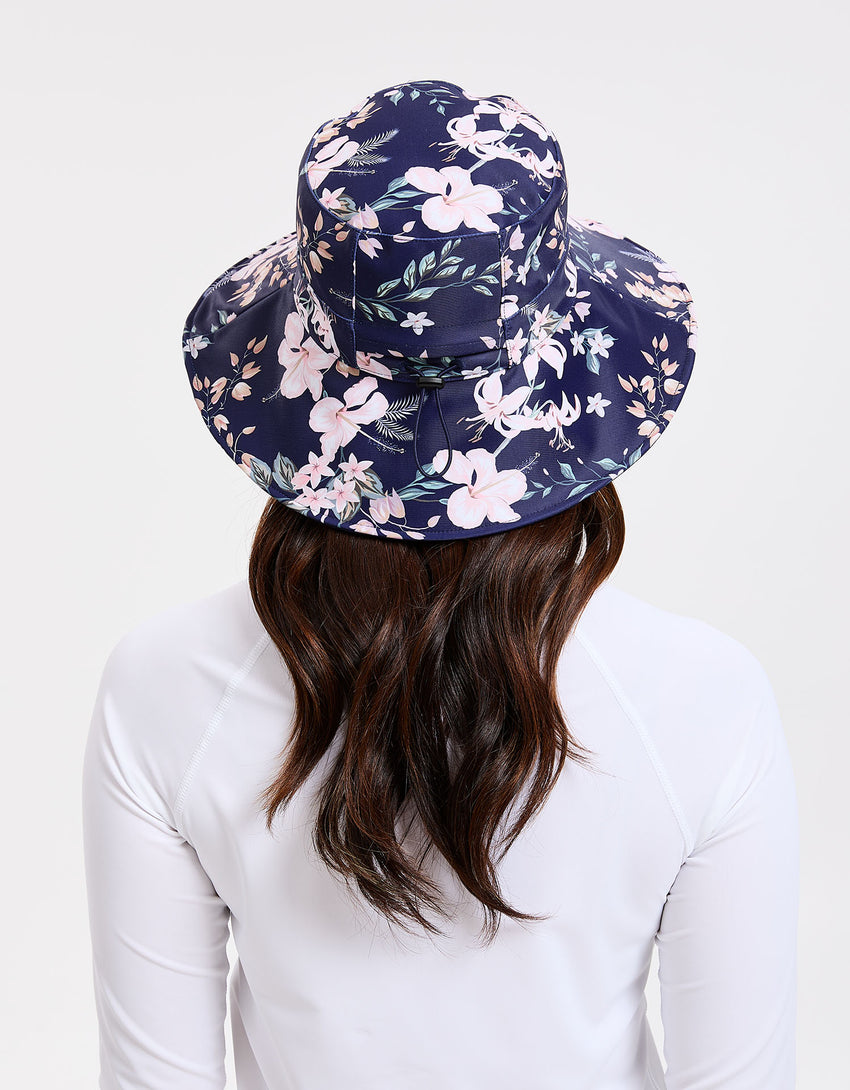 Wide Brim Printed Swim Sun Hat UPF50+ | Sun Protective Hat For Women