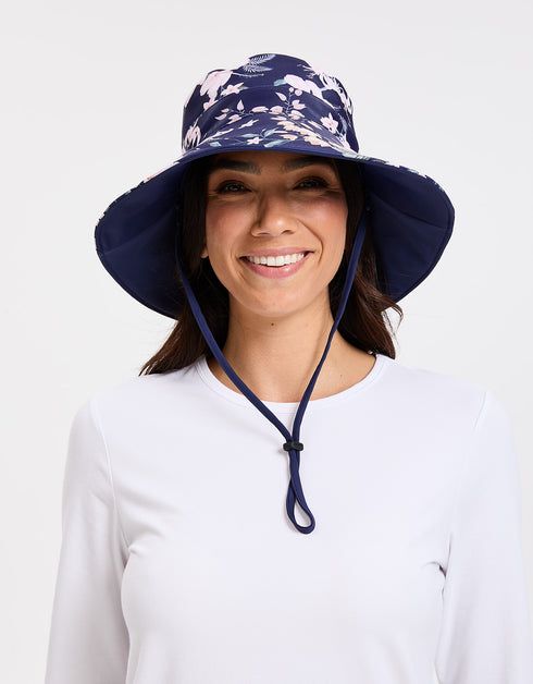 Wide Brim Printed Swim Sun Hat UPF 50+