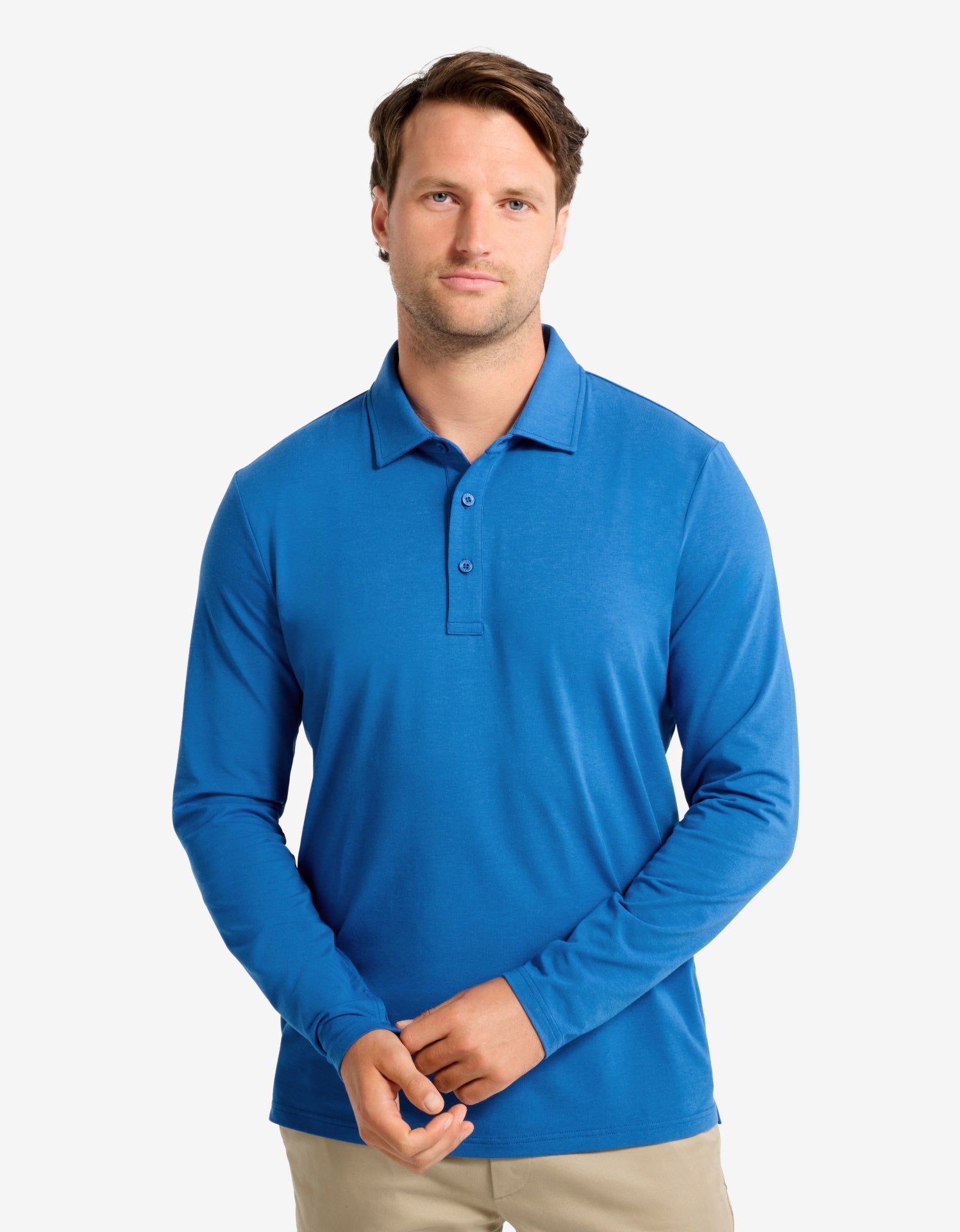 Sun Protective Long Sleeve Polo Shirt For Men UPF 50+ | UV Protection Solbari USA Sun Protective Long Sleeve Polo Shirt For Men UPF 50+ | UV Protection Solbari USA