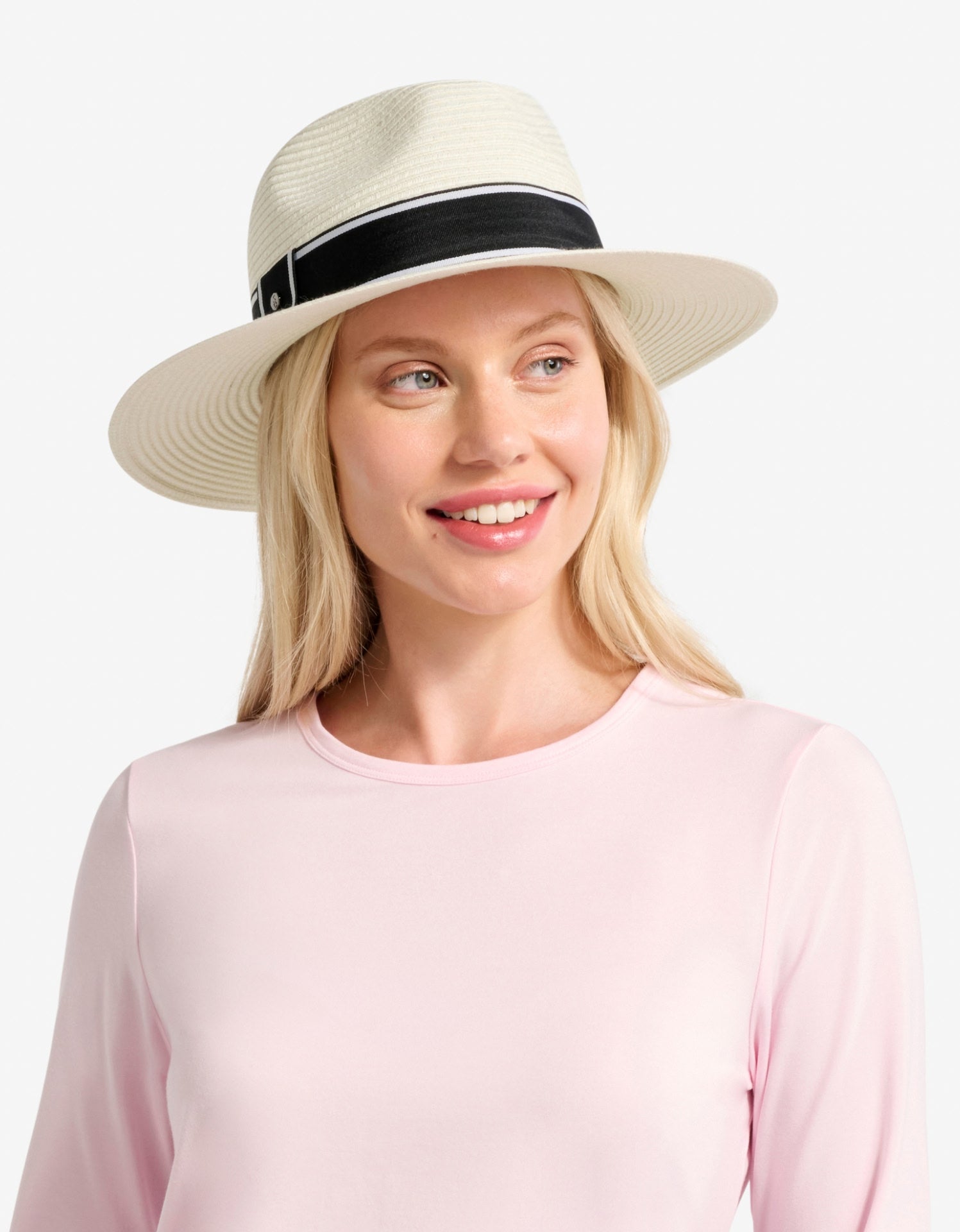 Short Brim Fedora Sun Hat with UPF 50+ Protection FURTALK Straw Fedora Sun Hat for Men Women | Roll Up Short  main image 2