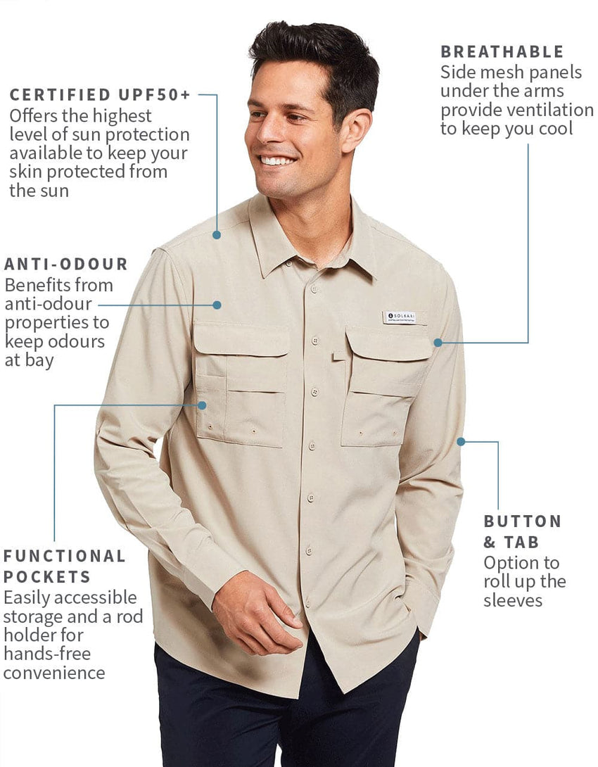 Utility Shirt UPF50+ Coolcast for Sun Protection For Men
