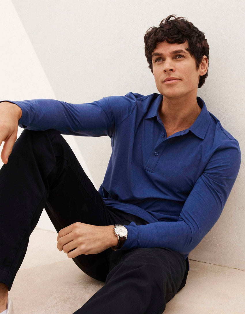 Sun Protective Long Sleeve Polo Shirt For Men UPF50+ | UV
