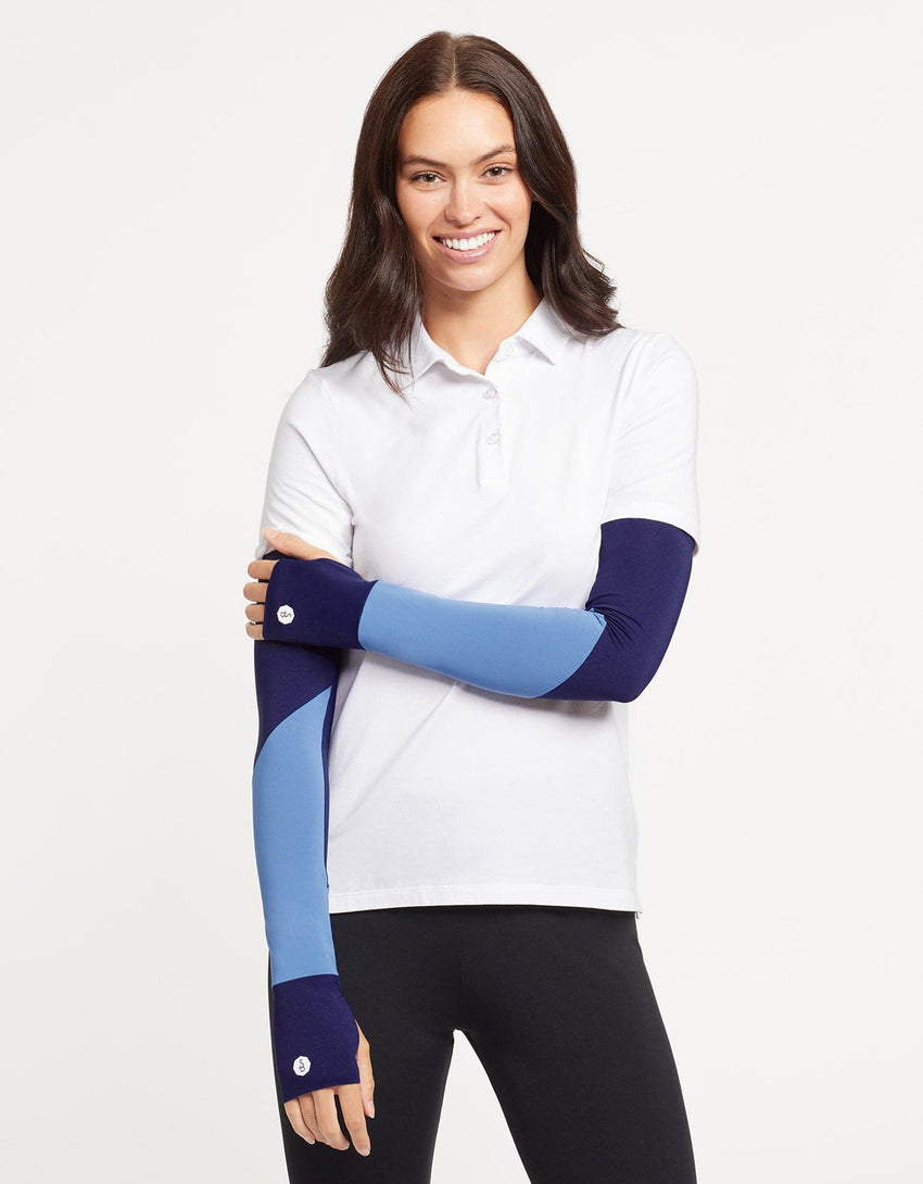 UPF 50+ Colour Block Arm Sleeves | Women's Sun Protective Arm Sleeves