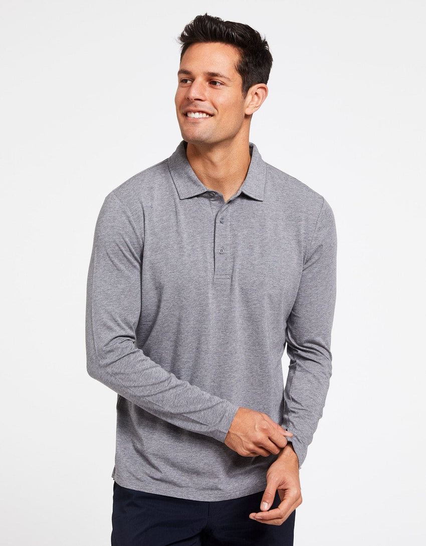 Sun Protective Long Sleeve Polo Shirt For Men UPF 50+ | UV Protection