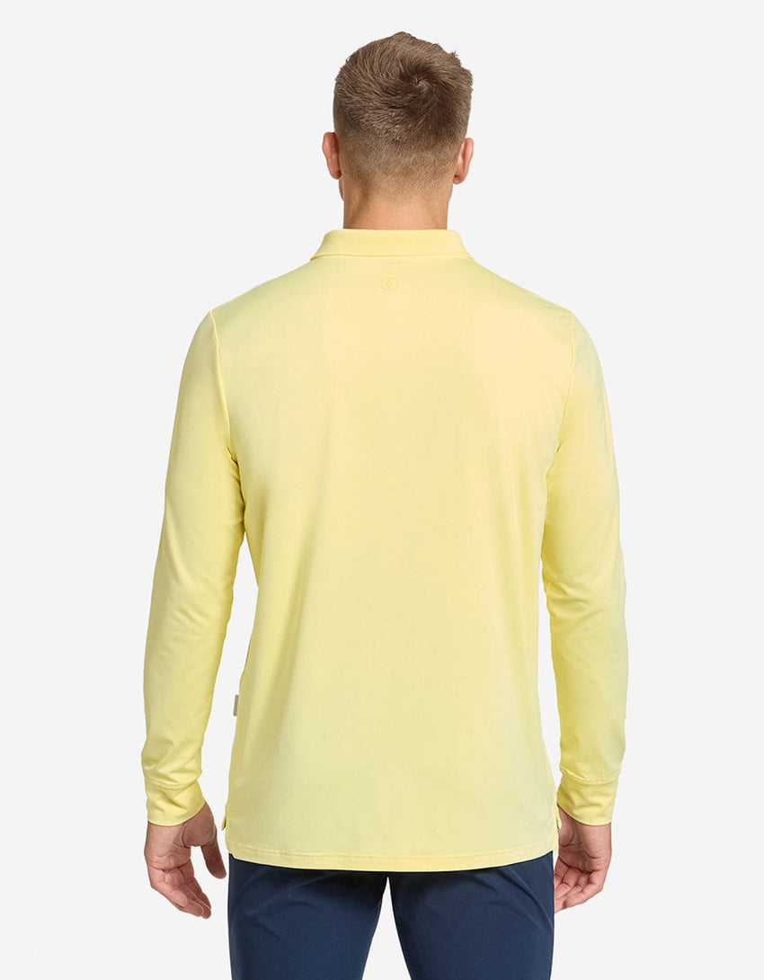 Long Sleeve Rib Collar Polo Shirt UPF50+ Active Collection | UV Protective Polo Shirt for Men