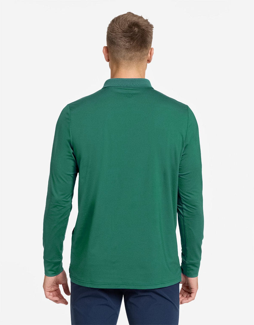Long Sleeve Rib Collar Polo Shirt UPF50+ Active Collection | UV Protective Polo Shirt for Men