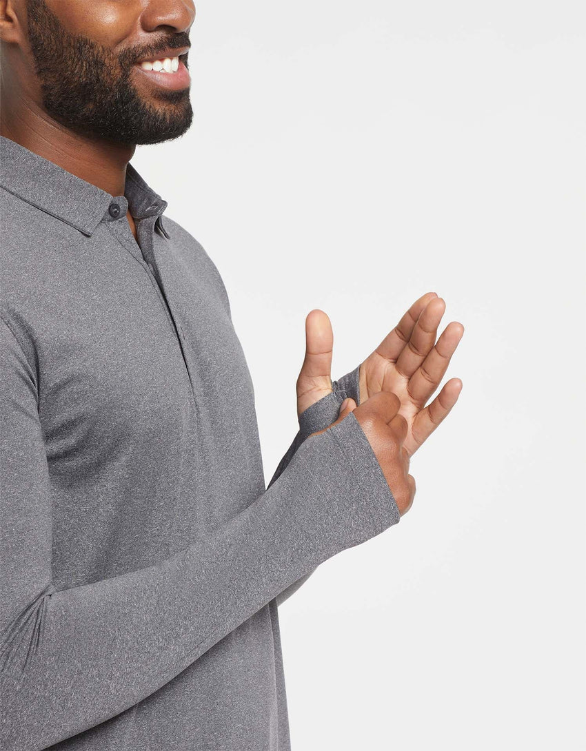 Sun Protective UPF50+ Long Sleeve Polo Shirt For Men