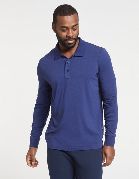 Long Sleeve Rib Collar Polo Shirt UPF50+ Sensitive Collection
