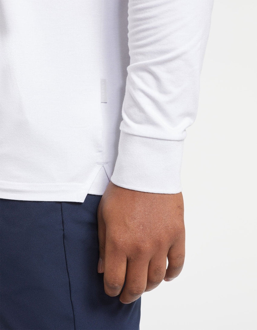 Hypoallergenic UV Protective Long Sleeve Rib Collar Polo Shirt For Men